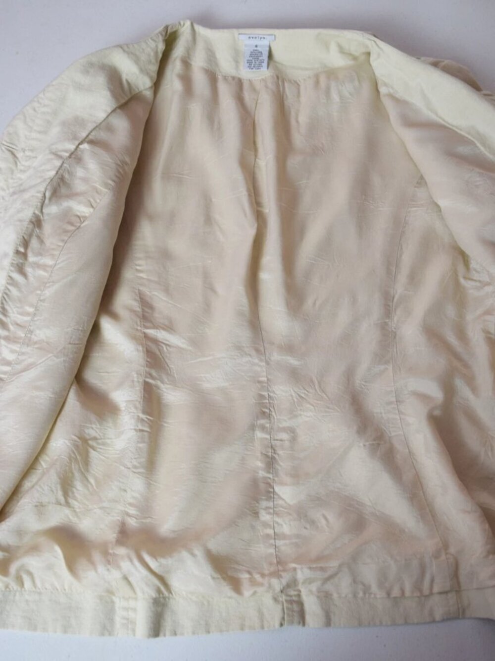 ANTHROPOLOGIE EVELYN BEIGE LINEN BEAD EMBROIDERED SLEEVE JACKET - Picture 9 of 9